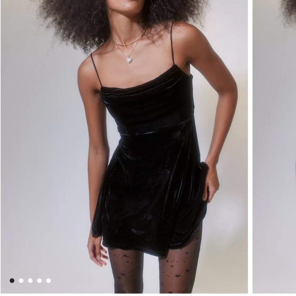 Urban outfitters Elegant Black Velvet Dress